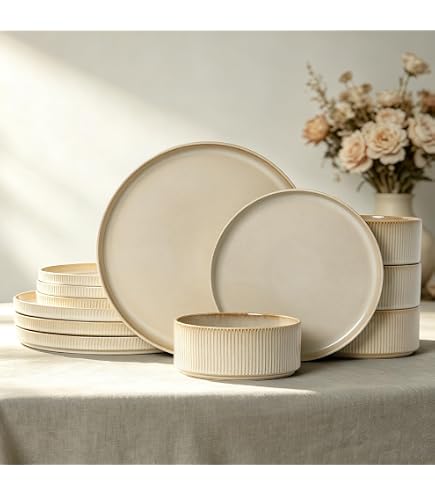 Amazon.com: Gibson Home Dempsey Road 12-Piece Stoneware Dinnerware
